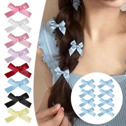 Hair Accessories 8PCS Colourful Ribbon Bows Small Size Satin Bow Party DecorationTie DIY Decoration Craft Handwork Flower K7V3