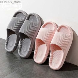 home shoes 2024 Hot Summer Thick Platform Bathroom Home Men Slippers Women Fashion Soft Sole Indoor Sandals Non-Slip Flip Flops Male Slides Y240401