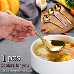 Spoons 1PC Stainless Steel Multi-purpose Soup Spoon Sauce Creative Deep Bottom Cute Kitchens Kicthen Accessories