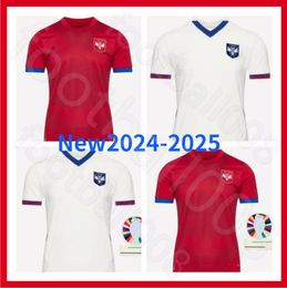 2024 25SERBIA Soccer Jersey Euro Cup Srbija National Team Home Away SERGEJ MITROVIC Football Shirts Kit VLAHOVIC PAVLOVIC TADIC MILENKOVIC ZIVKOVIC JOVIC LUKIC 4XL