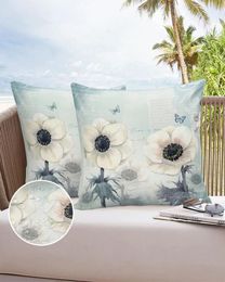 Pillow Case Vintage Flower Butterfly Waterproof Pillowcase Home Sofa Office Throw Car Cushion Cover Decor