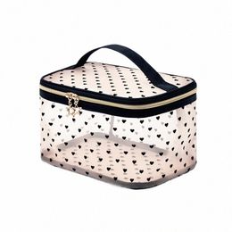 1pcs 5PCS Love Makeup Bags Mesh Cosmetic Bag Portable Travel Zipper Pouches for Home Office Accories Cosmet Bag New G1nr#