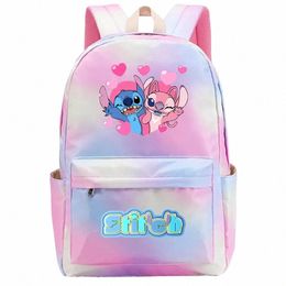 new Stitch Printed Girls Kids School Book Bags Women Bagpack Teenagers Schoolbags Canvas Travel Laptop Backpack S11S#