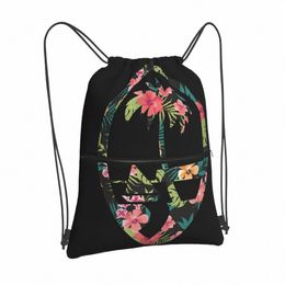 guam Seal Floral Drawstring Bags Backpacks Men's Handbag Men Dance Bag Yoga Shop Bag High Capacity School Girl's Heart Fresh k2KB#