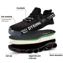 Safety Shoes Mens Anti Slip Lightweight Steel Toe Cap Shoes Composite Work Boots Comfortable Sneakers Wearable Shoes