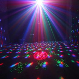 ESHINY Battery RGB LED Magic Ball 64 Pattern DJ Disco Light Bar RG Laser Projector Party Dance Room Stage Effect Lamp USB B226N7