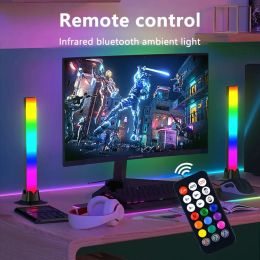 AmmToo 2Pcs APP/Remote Control LED Desktop Mood Light RGB with Dynamic Effects and Music Modes for Bar Home Game Desktop Decor