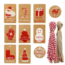 Christmas Decorations 100Sets Kraft Ptinted Gift Tag Xmas Present Decoration Cards For Party DIY Price Label Hang HolidayGarment