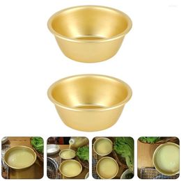 Dinnerware Sets 2pcs Makgeolli Bowls Rice Korean Traditional Bowl For Camping Makori Soup Ramen ( Golden )