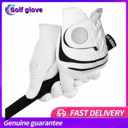 Gloves 1 Pc Golf Gloves Men Left/Right Hand Soft Breathable Pure Sheepskin AntiSlip Golf Guantes Women Men Comfortable Fitting Mittens
