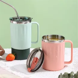 Mugs Solid Colour 304 Stainless Steel Coffee Anti-scalding Double Wall Home Office Milk Cups Handy Couple Cup Portable Drinkware