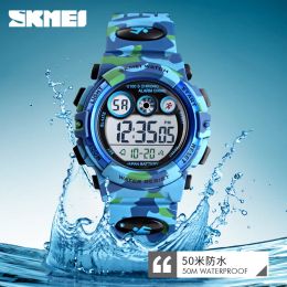Skmei 1547 Sport Kids Odporny na szoków dzieci Elektroniczne wojskowe wodoodporne kolorowe lekkie zegarek 1266 Relogio Infantil