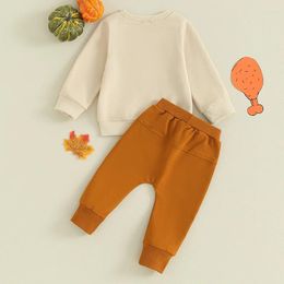 Clothing Sets Thanksgiving Baby Outfit Boy Gobble Sweatshirt Pullover Tops Turkey Shirt Pants Toddler Boys Thankful
