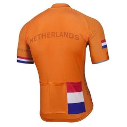 NEW Mens Netherlands TEAM Cycling Jersey Orange Bike Clothing Bicycle Wear Short Sleeve Customizable