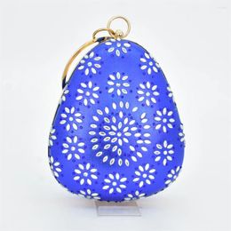 Drawstring Arrival Full Diamonds Evening Bags Flower Rhinestones Clutch Metal Pearl Luxury Prom Wedding Dinner Handbags