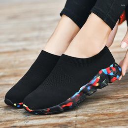 Fitness Shoes Women Knitting Sock Sneakers Lightweight Casual Slip On Flat Laides Woman Plus Size Loafers Walking Famela552