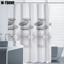 Shower Curtains Mtuove Polyester Printed Curtain Stone Waterproof And Thickened Bathroom Custom