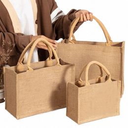 vintage Women Linen Tote Shopper Purses Large Summer Beach Handbags Portable Eco Top Handle Shop Bag Multiple Sizes Handbag E8wp#