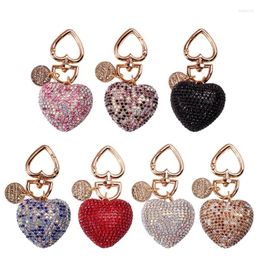 Keychains A0NF Heart Pendant Keychain Love Shaped Cellphones Straps Unique Rhinestones Bag Stylish Phone Charm Jewellery