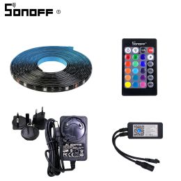 Control SONOFF L1 Smart LED Light 2/5M Waterproof Dimmable Voice Control High Felxibility RGB Strip Lights Work With Alexa Google Home