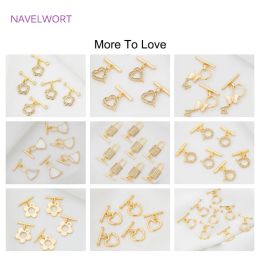 Small Size OT Clasps For Necklace Bracelet Making, 18K Gold Plated Connector Toggle Clasp DIY Pearl / Beads Jewellery Accessories