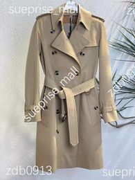 Women's Trench Coats New Spring England Style Women Windbreaker Loose Medium Long Elegant Belt ladies Coat Female Casual Long brand designer fashion for Mujer XL