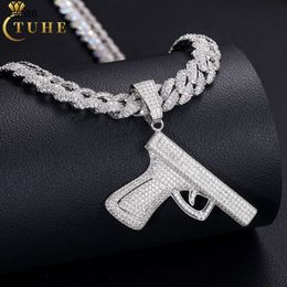 Designer hot selling Wholesale Statement Rapper Jewelry Hip Hop Men 925 Sterling Silver VVS Moissanite Diamond Iced Out Pistol Pendant