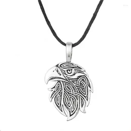 Pendant Necklaces Women Men Necklace Animal Eagle Pattern Trendy And Personality Viking Jewelry Rope Chain Zinc Alloy Drop