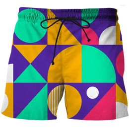 Men's Shorts 2024 Summer Beach Pants 3D Printing Geometry Swimming Trunks Plus Size Streetwear