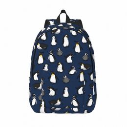 cute Penguin Pattern Backpack Women Cute Carto Soft Backpacks Xmas Gift Kawaii High School Bags Trekking Custom Rucksack 17Uj#