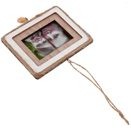 Frames Wooden Po Frame Pendant Hanging Display Picture Small Ornaments Decorations