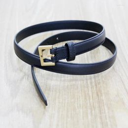 Belts 2.0cm Genuine Leather Women's Belt Italian Cowhide Paired With Pure Copper Needle Buckle INS Style Denim Box Dust Bag