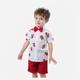 Clothing Sets 2024 Toddler Blouse And Short Pants 2pcs Boys Summer Cartoon Children Clothes Set Fashion Kids