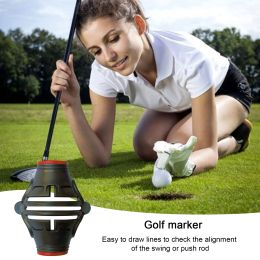 Golf Ball Marker Putting Practise Tool Golf Ball Mark Tool Template Alignment Putter Marking Liner Golf Supplies Accessories