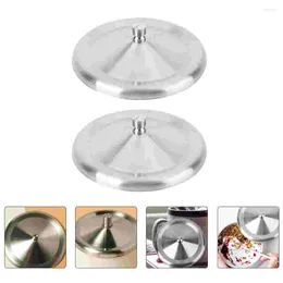 Wine Glasses 2 Pcs Stainless Steel Lid Glass Dust-proof Cup Cover Lids Covers Toddler Heat Resistant