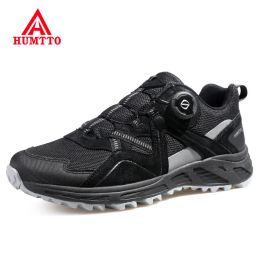 Boots Humtto Hiking Shoes Breathable Leather Mountain Mens Sneakers for Men Sport Trekking Boots Outdoor Climbing Walking Shoes Man