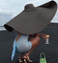 Fashion Women Beach Sport Hat Super Large Wide Brim Sun AntiUV Protection Foldable Cap Cover Up J31 Outdoor Hats6189548