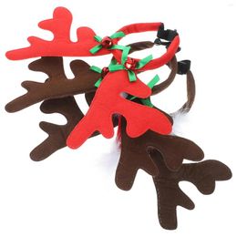 Dog Apparel 3 Pcs Pet Headdress Caps Hair Ring Christmas Costume Decorating Supplies Velvet Reindeer Horns Headband Clothing