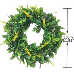 Decorative Flowers Festival Decoration Artificial Grass Garland Wall Hanging Decor Boxwood Seahorse Small Wreath For Spring Summmer