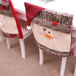 Chair Covers Santa Claus Slipcovers Dining Room Decor Back Kitchen Supplies Seat Cover Christmas Decoration