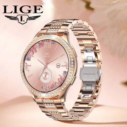 LIGE Fashion Bluetooth Call Smart Watch Women Physiologic Function Sports Bracelet Waterproof Custom Dial Smartwatch Ladies 240327