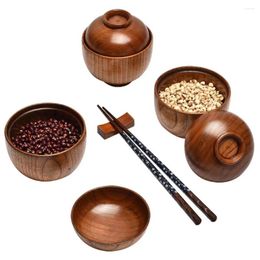 Bowls Rice Bowl Dishwasher Safe Tableware Container Salad Soup Snack Wooden Home Supplies