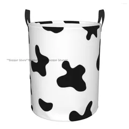 Laundry Bags Dirty Basket Cow Spots Textures Folding Clothing Storage Bucket Home Waterproof Organiser