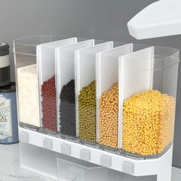 Storage Bottles 2024 Sealed Rice Box Wall Mounted Cereal Grain Container Dry Food Dispenser Jar Kitchen Tools