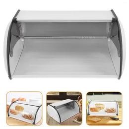 Plates Printed Bread Box Storage Containers Kitchen Household Holder Bin For Countertop Pantry Organiser Iron Metal