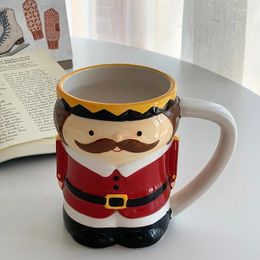 Mugs Cute King Soldiers Hand-painted Underglaze Ceramic Water Cups Breakfast Cartoon Coffee Cups.