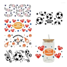 Window Stickers Football UV DTF Cup Wrap Transfers Waterproof For Glass Decoration D5545
