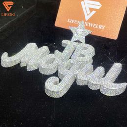 2024 Popular Fashion Star Button Hiphop Style Name Letter Pendant Chain Necklace Pass the Diamond Test Diamond Pendant for Men