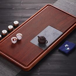 Teaware Sets Wooden Tray Chinese Long Coffee Food Serving Modern Gongfu Tea Plateau De Service Bandeja Te Office Accessories GXR35XP