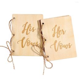Party Supplies 2Pcs Vow Book His And Her Wedding Booklets Creative Brown Kraft Paper For Journal Engagement Gift